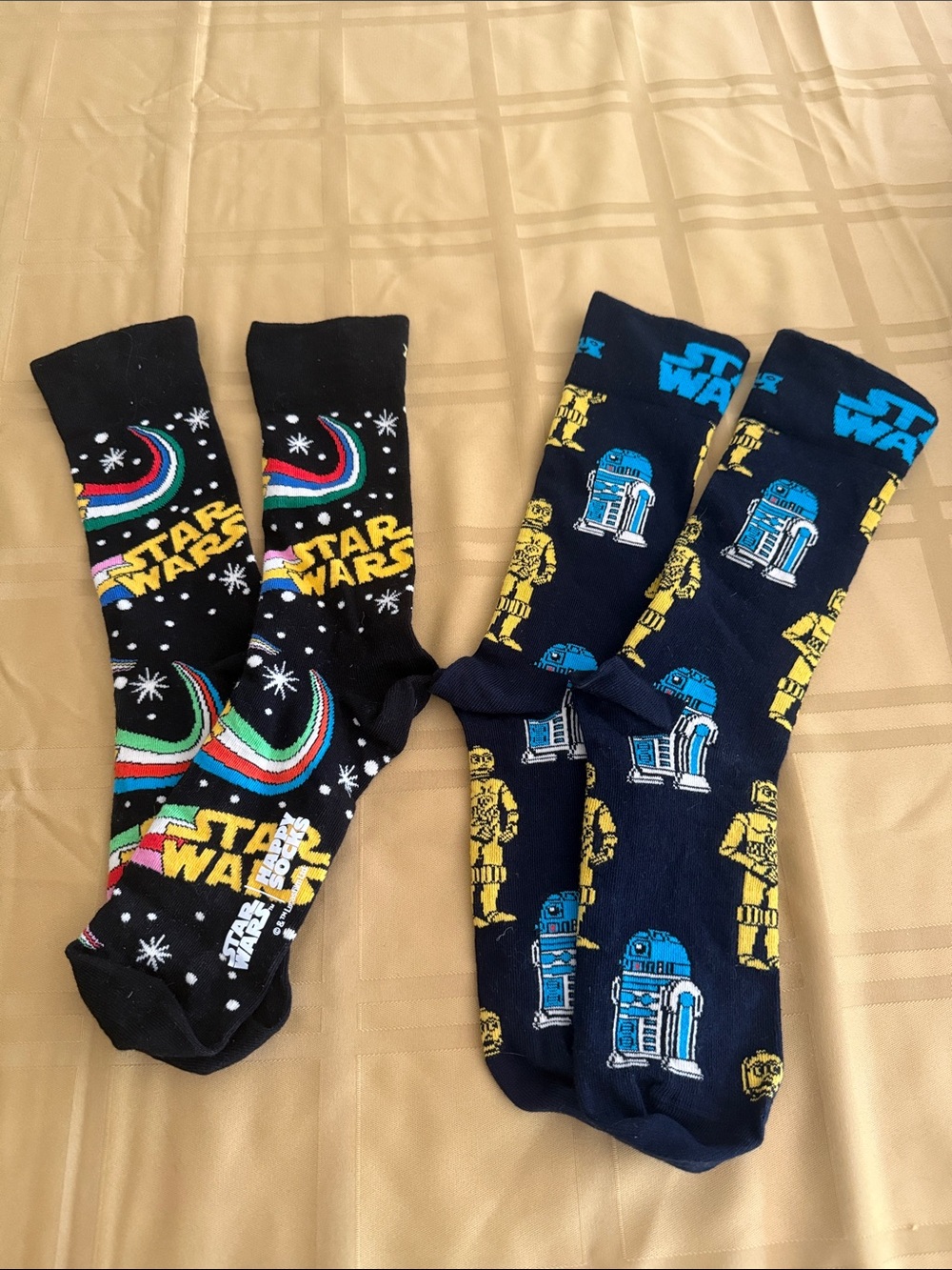 Star Wars Men's Crew Socks - Black & Navy with Character Graphics NWOT